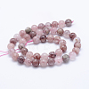 Natural Strawberry Quartz Beads Strands G-J373-16-8mm-4