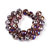 AB Color Plated Transparent Glass Round Beads Strands EGLA-T029-8mm-12T-06-2