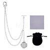 Brass Locket Pocket Watch Chains HJEW-PH02530-1