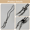 1Pc West Cowboy Hat Tibetan Style Alloy Pendant Black PU Leather Cord Bolo Tie Lariat Necklaces NJEW-GF0001-24A-6