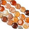 Flat Round Gemstone Natural Red Agate Stone Beads Strands X-G-S110-03-2