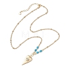 Brass Pave Cubic Zirconia Evil Eye Heart Pendant 304 Stainless Steel Satellite Chain Necklaces for Women NJEW-JN05803-01-4