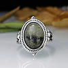 Oval Natural Labradorite Finger Rings WG970F5-01-4