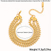 304 Stainless Steel Wheat Link Chains Multi-strand Bracelets for Women WG63B33-01-3