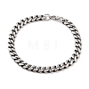 Non-Tarnish 304 Stainless Steel Cuban Link Chain Bracelets for Men BJEW-B096-35B-AS-1