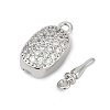 Brass Micro Pave Clear Cubic Zirconia Box Clasps KK-P291-38P-2