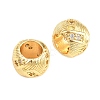 Barrel Brass Micro Pave Cubic Zirconia European Beads KK-B186-22G-2
