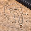 Natural Tiger Eye 304 Stainless Steel Coin Pendant Necklaces for Men WG41827-02-1