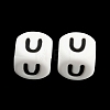 20Pcs White Cube Letter Silicone Beads 12x12x12mm Square Dice Alphabet Beads with 2mm Hole Spacer Loose Letter Beads for Bracelet Necklace Jewelry Making JX432U-1