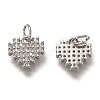 Brass Micro Pave Clear Cubic Zirconia Charms ZIRC-B002-61P-2