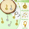 8Pcs 2 Colors Sunflower Alloy Pendant Decorations HJEW-YW00565-5