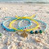 Summer Beach Style Adjustable Synthetic Green Turquoise Imperial Stone Beaded Bracelet Set UQ9789-2-3