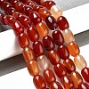 Barrel Shaped Gemstone Dyed Natural Red Agate Stone Beads Strands G-S114-05-1