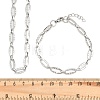 304 Stainless Steel Oval Link Chain Bracelet & Necklace Jewelry Sets SJEW-L199-03P-5