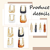 4 Pairs 4 Colors Acrylic Rectangle Hoop Earrings EJEW-AN0003-08-3