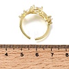 Brass Micro Pave Cubic Zirconia Cuff Open Rings CU-CBA108A-13G-02-5