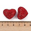 Heart Shaped Polymer Clay Rhinestone Beads CLAY-NH0002-02D-3