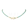 Dyed Synthetic Turquoise Starfish and Pearl Beaded Necklaces for Women NJEW-JN06658-2