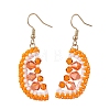 304 Stainless Steel Orange Dangle Earrings EJEW-MZ00653-3