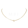 3MM Brass Paperclip Chain Necklaces with Spring Ring Clasps NJEW-JN05949-2