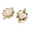 Natural Rose Quartz Faceted Oval Connector Charms G-G181-06G-10-2