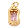 Real 18K Gold Plated Brass Inlaid Cubic Zirconia Charms ZIRC-L100-075G-08-3