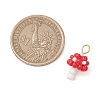 Beaded Mushroom Charms PALLOY-MZ01205-01-2
