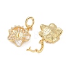 Brass Micro Pave Cubic Zirconia and Enamel Peg Bails Pendants KK-C172-18G-2