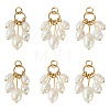 6Pcs Natural Cultured Freshwater Pearl Rice Beaded Pendants PALLOY-TA00380-1