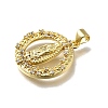 Brass Micro Pave Cubic Zirconia Pendants KK-C090-35G-08-2