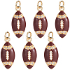 6Pcs Rack Plating Brass Micro Pave Cubic Zirconia Pendants KK-SC0007-84-1
