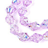 Electroplate Transparent Glass Beads Strands EGLA-N020-03F-3
