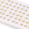 Brass & Natural Pearl Stud Earrings PEAR-N020-WX03-5