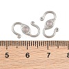 304 Stainless & Natural Rose Quartz S-Hook Clasps SA-CBA3073-02P-02-3