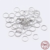 Rhodium Plated 925 Sterling Silver Open Jump Rings STER-F036-02P-0.9x5mm-1