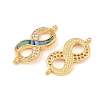 Natural Paua Shell Infinity Link Connector Charms KK-Z140-05G-2