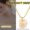 1Pc Stainless Steel Letter Rectangle Pendant Necklaces NJEW-LP0001-34S-G-2