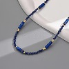 Dyed Natural Imperial Jasper Column and Glass Beaded Necklaces for Women CN0218-6