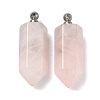 Natural Rose Quartz Perfume Bottle Pendants G-H332-09P-05-1