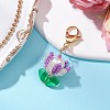 Flower Glass Seed Beaded Pendant Decorations HJEW-MZ00163-02-2