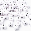 Letter Acrylic European Large Hole Beads X-OPDL-R050-10mm-I-1