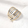 Multi-layer 304 Stainless Steel Cuff Open Rings RJEW-P192-07A-2
