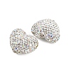 Heart Shaped Polymer Clay Rhinestone Beads CLAY-NH0002-02G-2