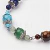 Natural & Synthetic Gemstone Beaded Bracelets BJEW-P065-11-2