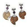 Natural Amethyst Fossil Snail Pendants G-F062-16-1