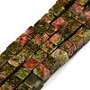 Natural Unakite Beads Strands X-G-T139-6x6-08A-4