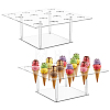 16-Hole Square Acrylic Ice Cream Display Stands ODIS-WH0030-358-1