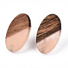 Resin & Walnut Wood Stud Earring Findings MAK-N032-005A-H03-2