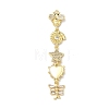 Brass Micro Pave Clear Cubic Zirconia Big Pendants KK-B176-02G-04-1