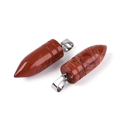 Natural Red Jasper Pendants G-N349-16P-05-1
